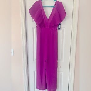 NWT WOMENS FREE PRESS PINK PURPLE JUMPSUIT SIZE MEDIUM
